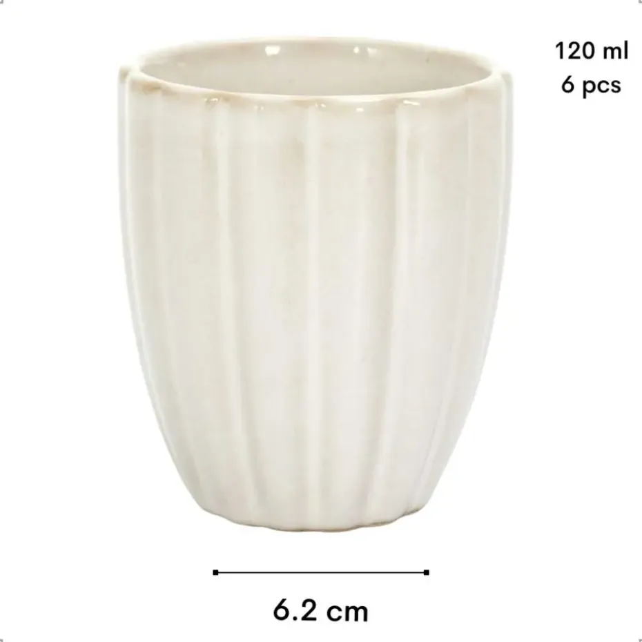 OTIX Koffiekopjes Zonder Oor Set van 6 Koffietas Theemok 120ml SOLIS