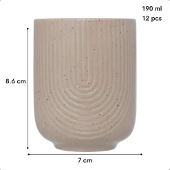 OTIX Koffiekopjes Zonder Oor Set van 12 Koffietassen Theemok 190ml