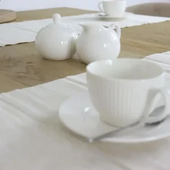 OTIX Melk en Suiker Set Melkkan Suikerpot met Oor Wit Porselein LUNA