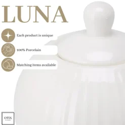 OTIX Melk en Suiker Set Melkkan Suikerpot met Oor Wit Porselein LUNA