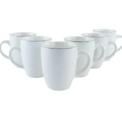 OTIX Mokken Set Wit met Goud 200ml Porselein 6 stuks DAISY