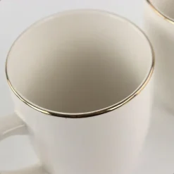 OTIX Mokken Set Wit met Goud 200ml Porselein 6 stuks DAISY