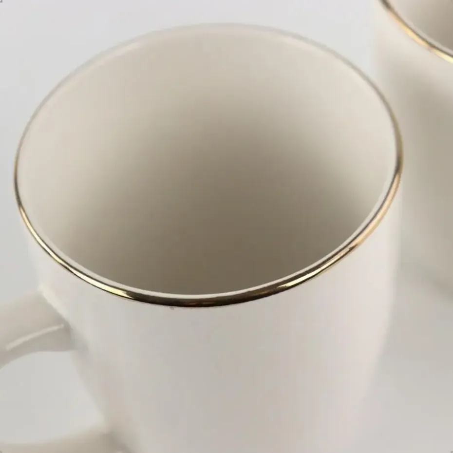 OTIX Mokken Set Wit met Goud 200ml Porselein 6 stuks DAISY