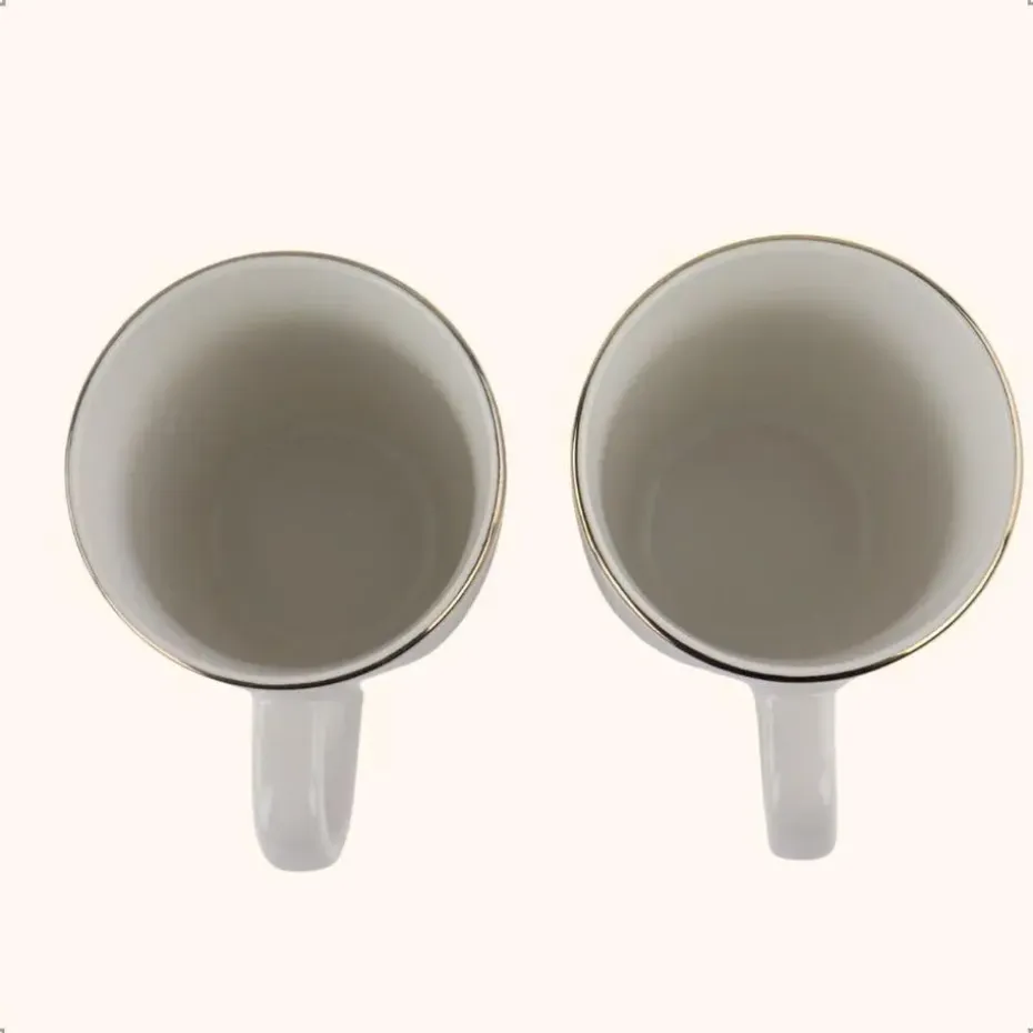 OTIX Mokken Set Wit met Goud 200ml Porselein 6 stuks DAISY