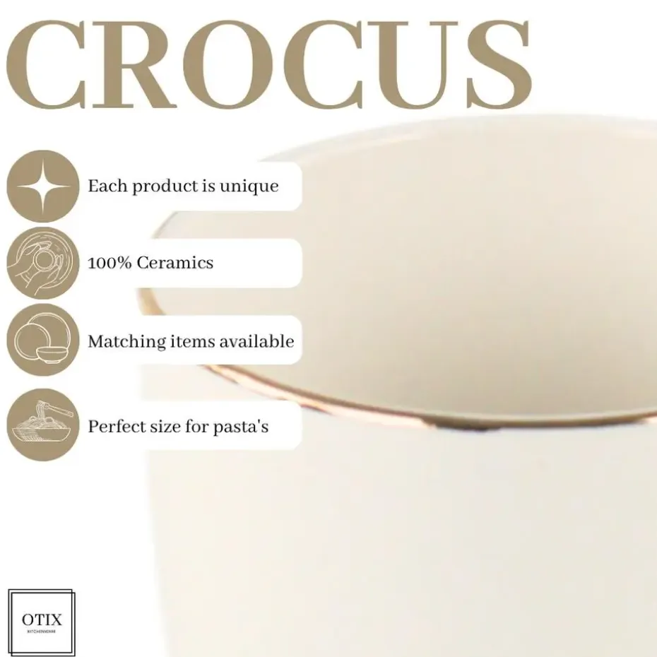 OTIX Mokken Set Wit met Goud 200ml Porselein 6 stuks DAISY