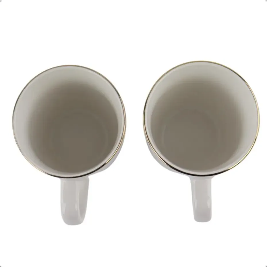 OTIX Mokken Set Wit met Goud 200ml Porselein 6 stuks DAISY