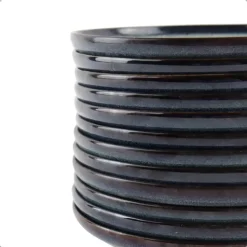 OTIX Ontbijtborden 12 Persoons 21cm Dessertbord Blauw Aardewerk EBONY