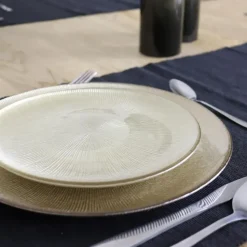 OTIX Ontbijtborden 12 Persoons Goud Glitter Dessertborden 21cm Glas