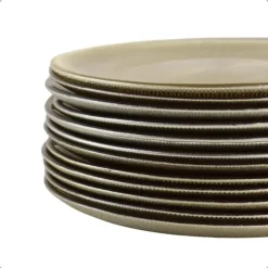 OTIX Ontbijtborden 12 Persoons Goud Glitter Dessertborden 21cm Glas