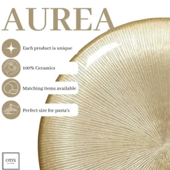 OTIX Ontbijtborden 12 Persoons Goud Glitter Dessertborden 21cm Glas