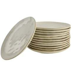 OTIX Ontbijtborden Bordenset 12 Persoons Beige 21cm Keramiek MAPLE