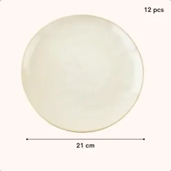 OTIX Ontbijtborden Bordenset 12 Persoons Beige 21cm Keramiek MAPLE