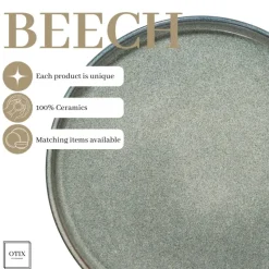 OTIX Ontbijtborden Bordenset 6 Persoons Dessertbord 21cm Aardewerk BEECH
