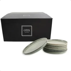 OTIX Ontbijtborden Bordenset 6 Persoons Dessertbord 21cm Aardewerk BEECH