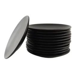 OTIX Ontbijtborden Bordenset van 12 Stuks 21cm Zwart Aardewerk IVY