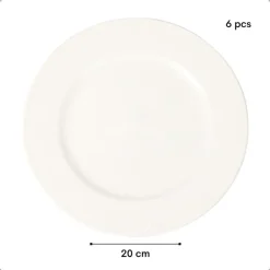 OTIX Ontbijtborden Bordenset 6 Persoons 20cm Dessertbord Ontbijtborden Wit Po...
