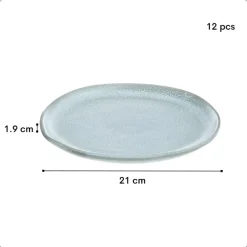 OTIX Ontbijtborden Bordenset 12 Persoons Dessertbord 21cm Aardewerk