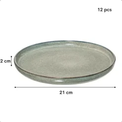 OTIX Ontbijtborden Bordenset 12 Persoons Dessertbord 21cm Aardewerk