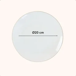 OTIX Ontbijtborden Dessert Gebaksbordjes Borden Set van 6 Stuks 20cm Wit met