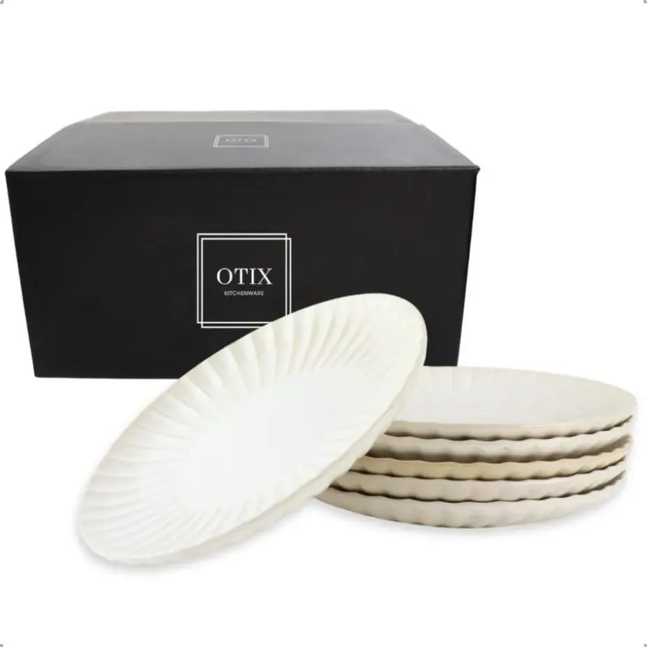 OTIX Ontbijtbordenset 6 Persoons Desertbord 21cm Wit Keramiek SOLIS