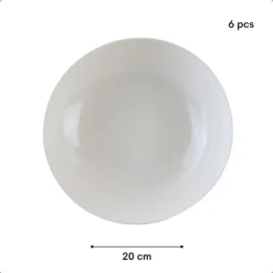 OTIX Pastaborden Bordenset 6 Persoons Diepe Borden Soepborden 20cm Wit Porsel...