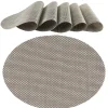 OTIX Placemats Set van 6 Kunststof Ovaal Zwart Wit Onderleggers 48x35cm