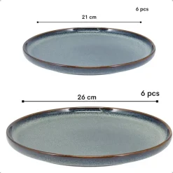 OTIX Serviesset 12 Delig Ebony - Blauw