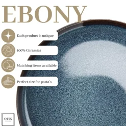 OTIX Serviesset 6 Persoons met Bordenset Soepkommen Serveerschaal EBONY