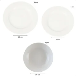 OTIX Serviesset 18-delig Bordenset 6-persoons Ontbijtborden Dinerbo...