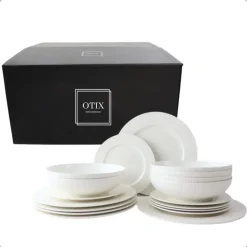 OTIX Serviesset 18-delig Bordenset 6-persoons Ontbijtborden Dinerbo...