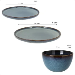 OTIX Serviesset 18-delig Bordenset Ontbijtborden Dinerborden Soepko...