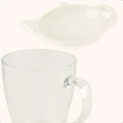 OTIX Theeglazen 6 stuks met 4 Theezakjeshouders Porcelein 350 ml Glas