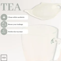 OTIX Theeglazen 6 stuks met 4 Theezakjeshouders Porcelein 350 ml Glas