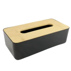 OTIX Tissue box Houder Zwart 26x13.2x8.8 cm Bamboe en kunststof