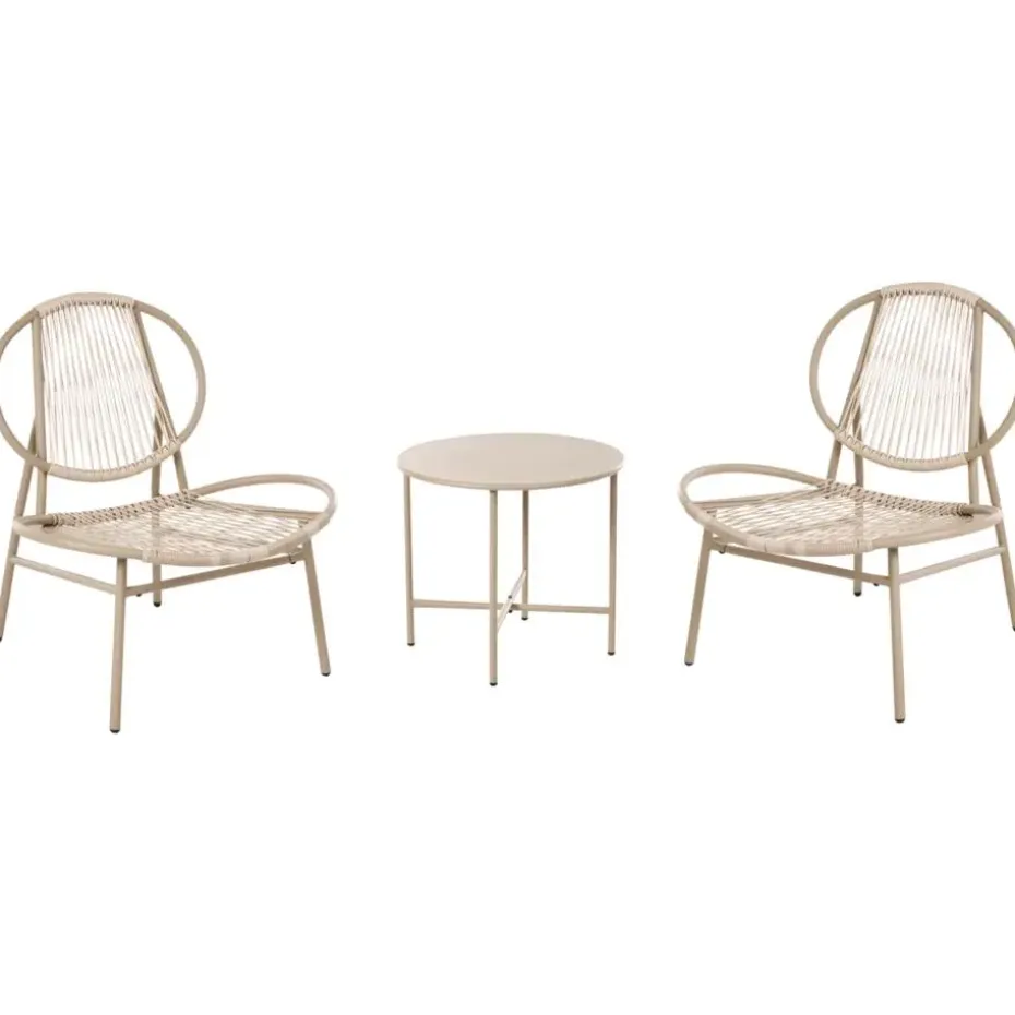 OVARO - Bistroset - Beige - PE rotan