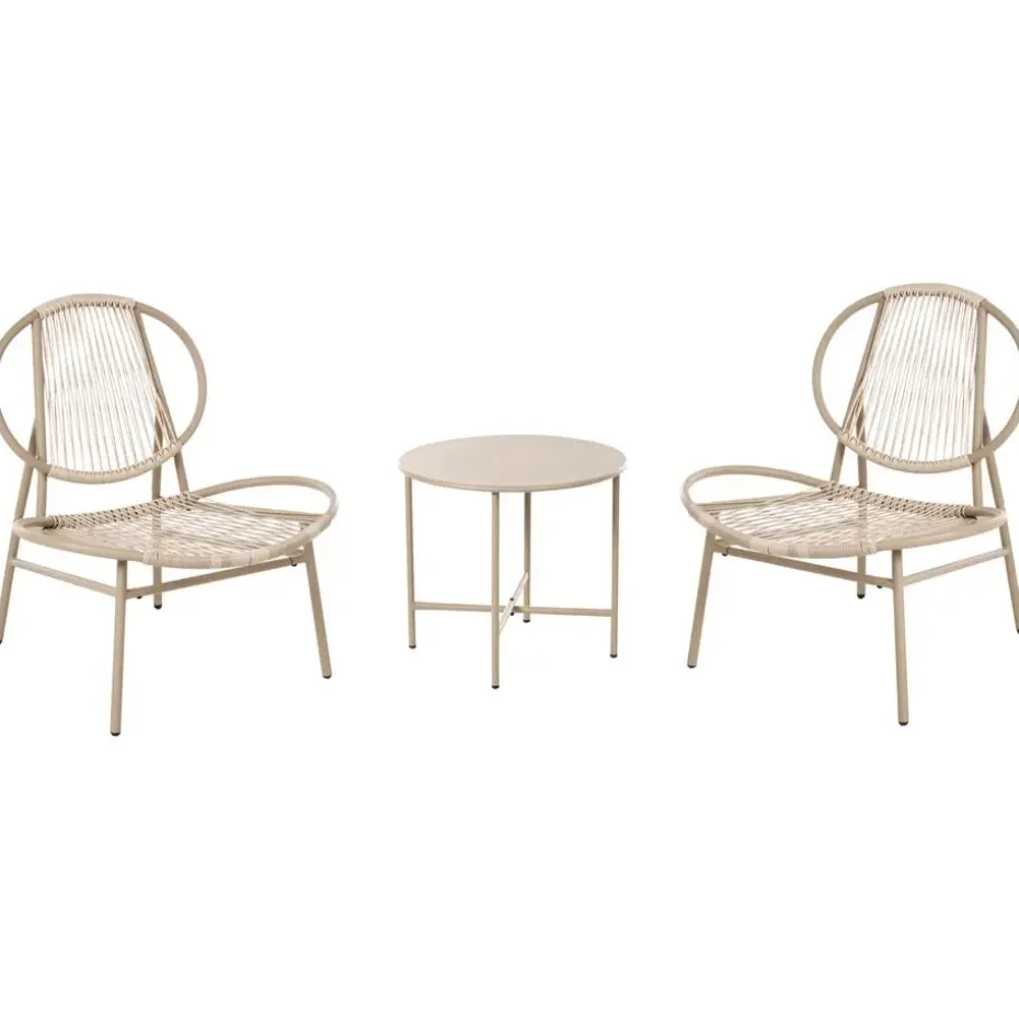 OVARO - Bistroset - Beige - PE rotan