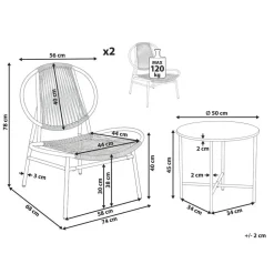 OVARO - Bistroset - Beige - PE rotan