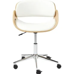 PALATKA - Bureaustoel - Lichthout/Zwart - Kunstleer