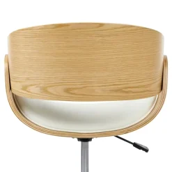 PALATKA - Bureaustoel - Lichthout/Zwart - Kunstleer