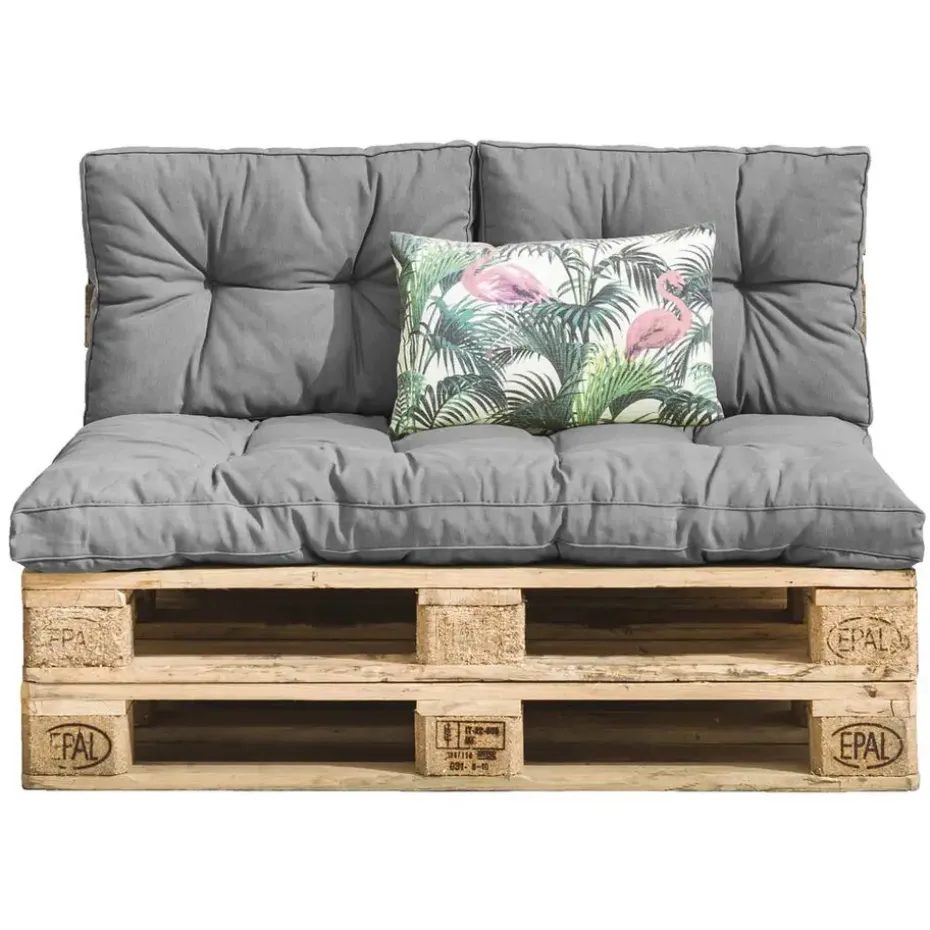 Palletkussen Florence grijs 120x80 cm