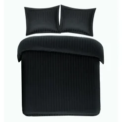 Papillon dekbedovertrek Satijn Streep - 240x200/220 cm - Zwart