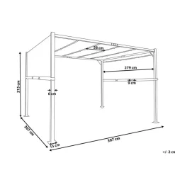 PARGA - Tuinpaviljoen - Grijs/Wit - Polyester