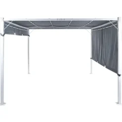PARGA - Tuinpaviljoen - Grijs/Wit - Polyester