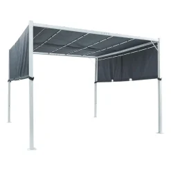 PARGA - Tuinpaviljoen - Grijs/Wit - Polyester