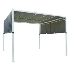 PARGA - Tuinpaviljoen - Grijs/Wit - Polyester