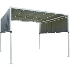 PARGA - Tuinpaviljoen - Grijs/Wit - Polyester