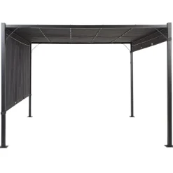 PARGA - Tuinpaviljoen - Zwart/Grijs - Polyester