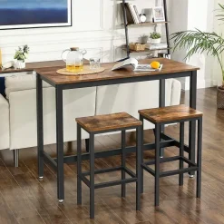 Parya - Vasagle - Bartafel Set - 120x60x90 - Donkerbruin