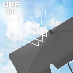 Parya Garden - rechthoekige parasol - Grijs - met Tas