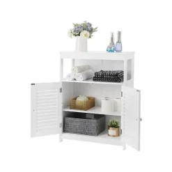 Parya Home - Badkamerkast - Vrijstaande Kast - 2 Deuren - Hout - Wit